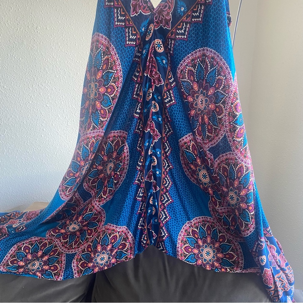 Boho Mandala Harem Drop Crotch Jumpsuit One Size Festival - Picture 5 of 8
